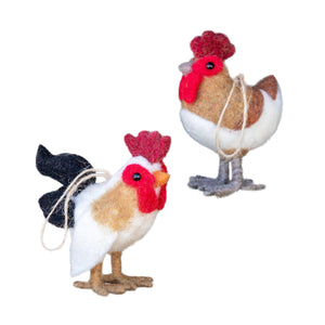 Hen & Rooster Ornaments