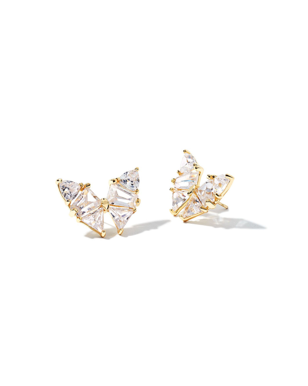 BLAIR BUTTERFLY STUD EARRINGS GOLD WHITE CRYSTAL