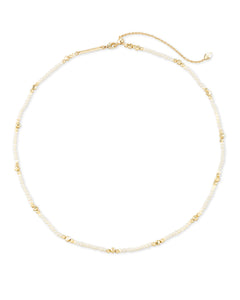 SCARLET CHOKER NECKLACE GOLD WHITE PEARL