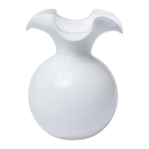 Hibiscus White Glass Vase Medium