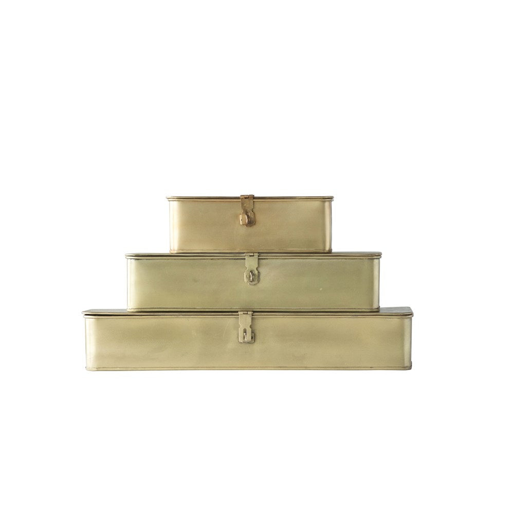Decorative Metal Boxes - Brass Finish
