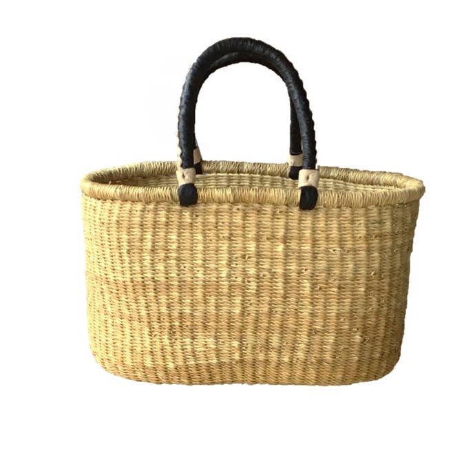 African Basket with Black Handles