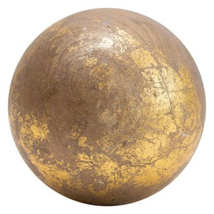 Round Mango Wood Orb - Gold Foil Finish