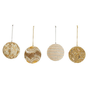 Round Faux Pearl & Bead Ball Ornament - 4 Styles