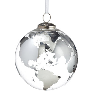 Silver & Glass Globe Ornament