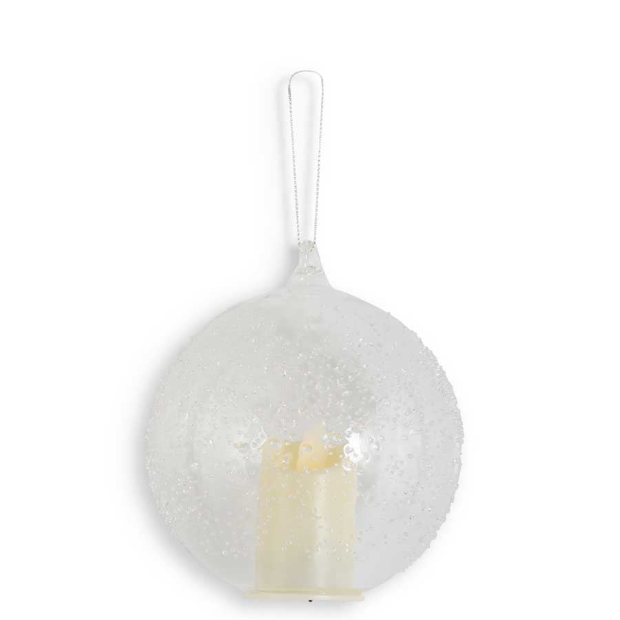 Glass Textured LED Ornament 4.5