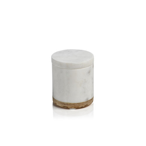 Singita Marble & Balsa Wood Jar W/ Lid