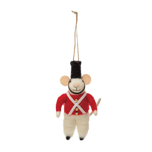 Wool Felt Soldier Mouse Ornament